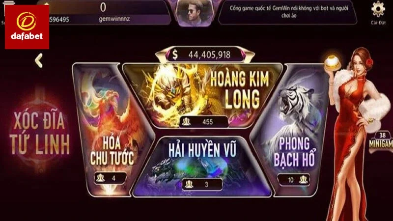 Trò chơi Xóc dĩa Tứ Linh là tựa game được nhiều anh em yêu thích